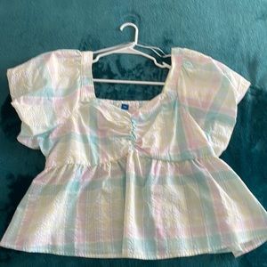 Old Navy pastel peplum top.  XXL, NWT.